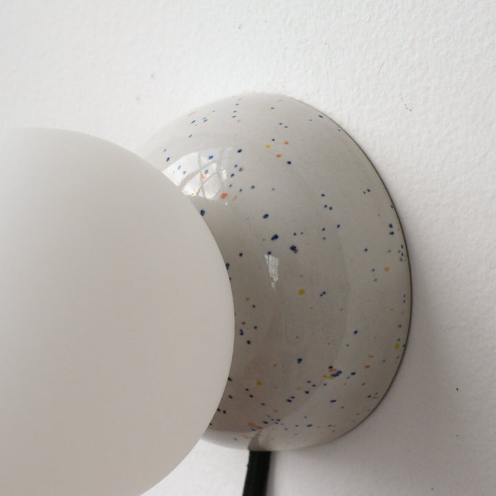 Monroe Sconce - Misewell Lamps - Speckle - Plug in (includes 10' cord with on/off switch) - HORNE