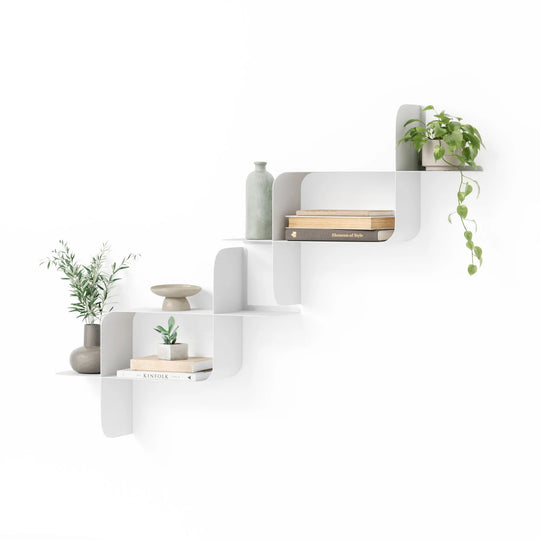 Montage Metal Wall Shelves - Set of 2 - Umbra Shelving - White - HORNE