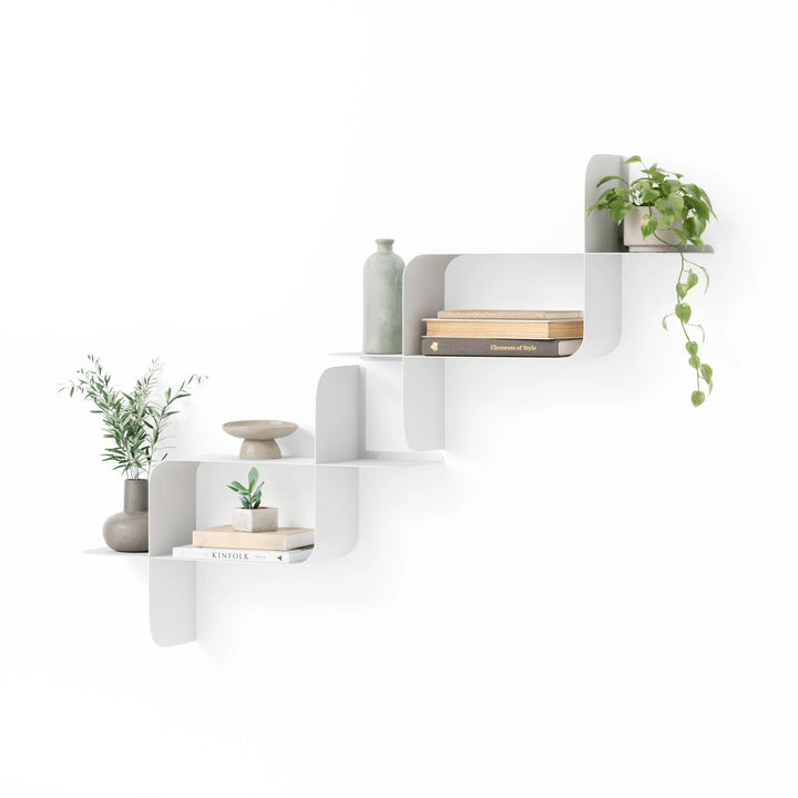Montage Metal Wall Shelves - Set of 2 - Umbra Shelving - White - HORNE