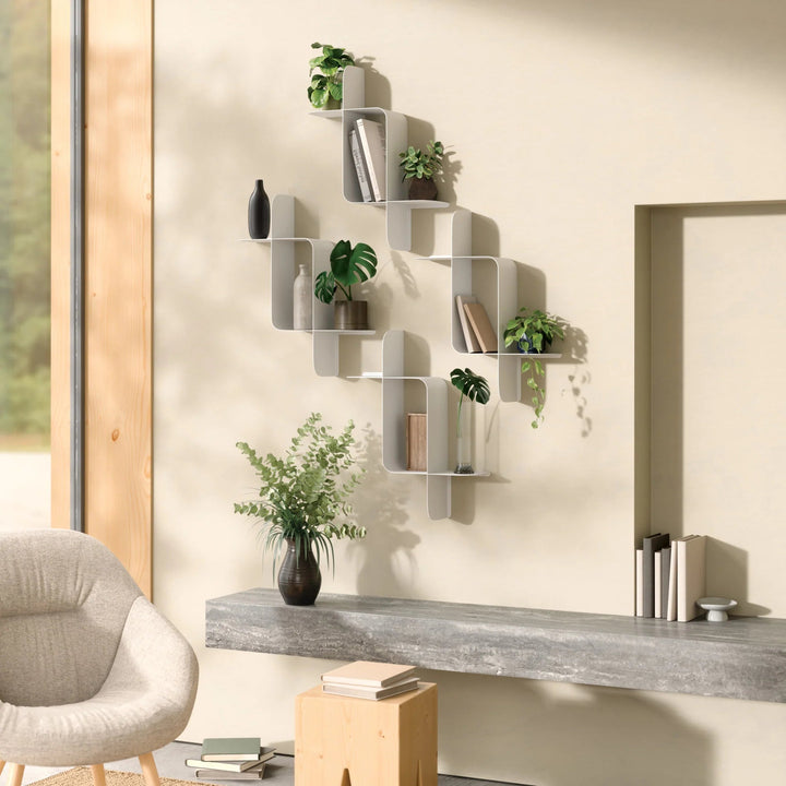 Montage Metal Wall Shelves - Set of 2 - Umbra Shelving - White - HORNE