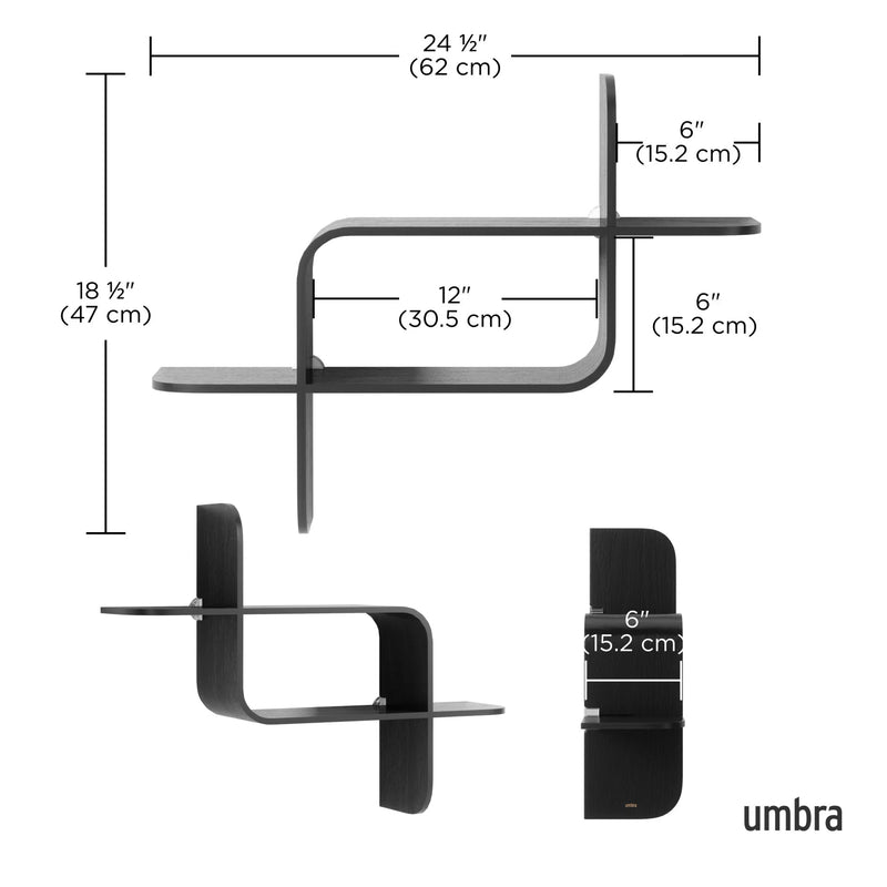 Montage Wall Shelf - Umbra Shelving - Black - HORNE