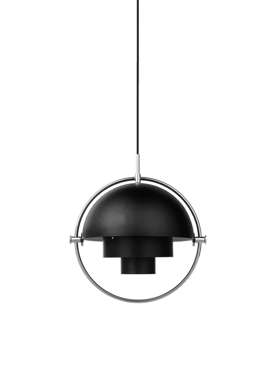 Multi-Lite Pendant - Chrome - Gubi Pendants - Chrome - Black Semi Matt - HORNE