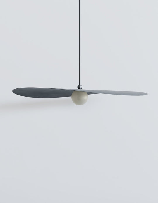 Myrna Pendant - Large - Ladies & Gentlemen Lighting - Blackened Brass - White (opaque) - Perforated Smoke - HORNE