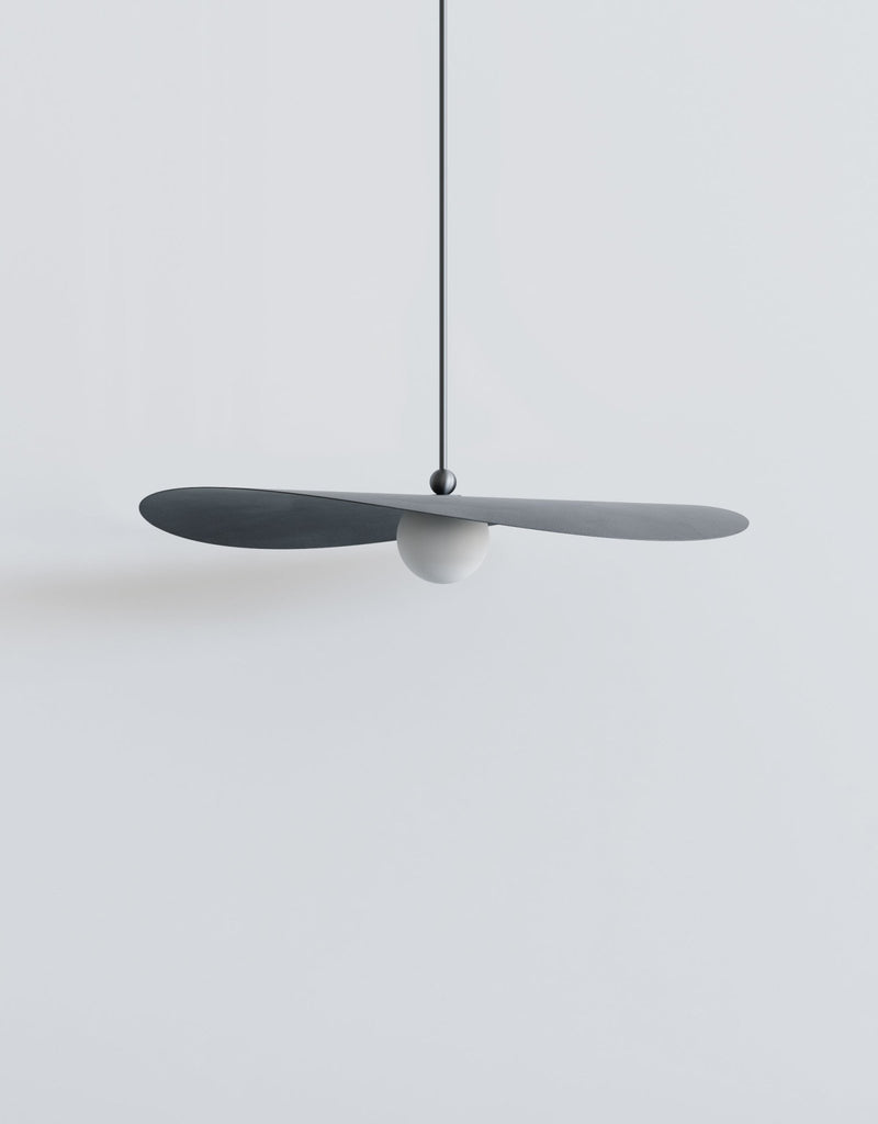 Myrna Pendant - Medium - Ladies & Gentlemen Lighting - Blackened Brass - White (opaque) - Perforated Smoke - HORNE