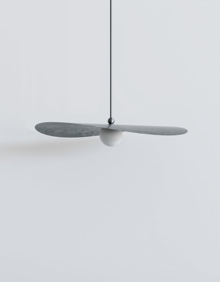 Myrna Pendant - Medium - Ladies & Gentlemen Lighting - Blackened Brass - White (opaque) - Perforated Smoke - HORNE