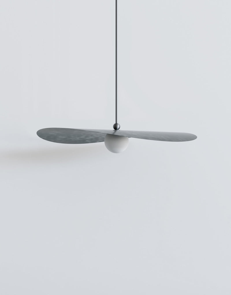 Myrna Pendant - Medium - Ladies & Gentlemen Lighting - Blackened Brass - White (opaque) - Perforated Smoke - HORNE