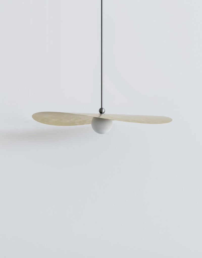 Myrna Pendant - Medium - Ladies & Gentlemen Lighting - Blackened Brass - White (opaque) - Perforated Smoke - HORNE