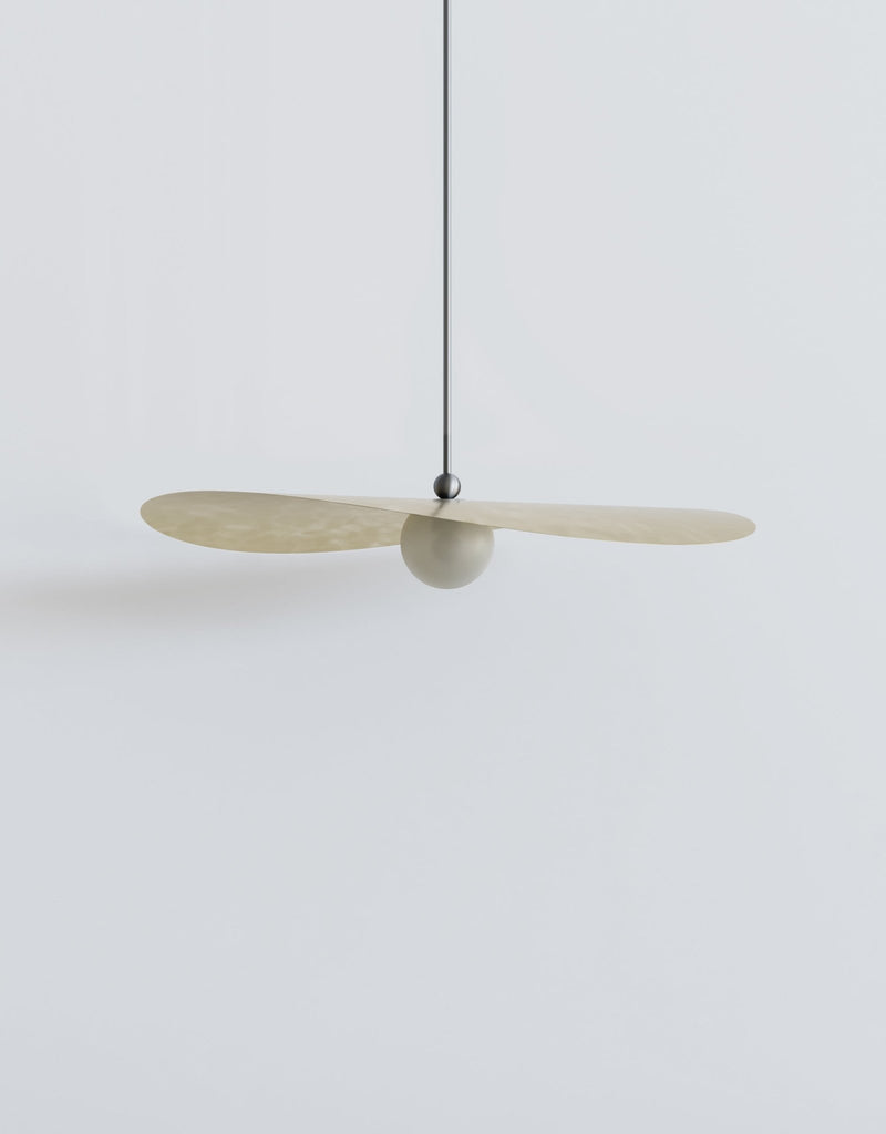 Myrna Pendant - Medium - Ladies & Gentlemen Lighting - Blackened Brass - White (opaque) - Perforated Smoke - HORNE