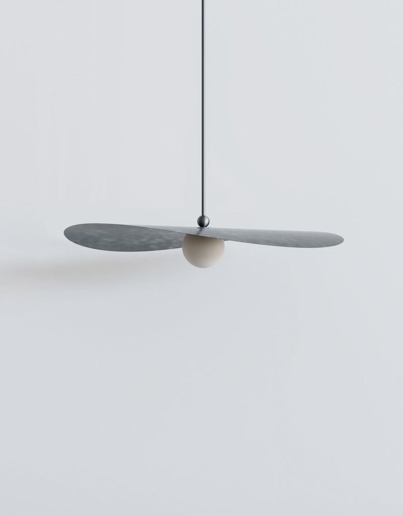 Myrna Pendant - Medium - Ladies & Gentlemen Lighting - Blackened Brass - White (opaque) - Perforated Smoke - HORNE