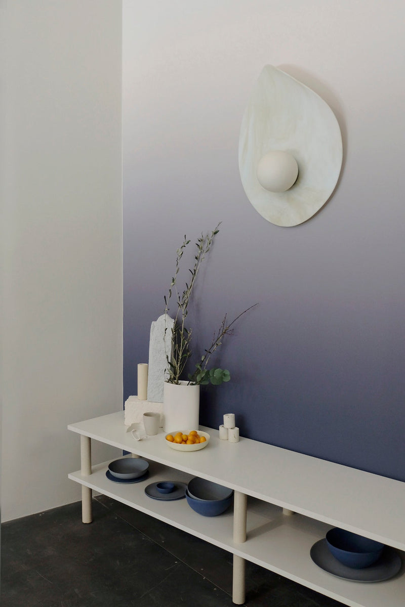 Myrna Sconce - Ladies & Gentlemen Lighting - Blackened Brass - White (opaque) - Perforated Smoke - HORNE