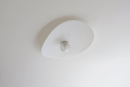 Myrna Surface / Flush Mount - Ladies & Gentlemen Lighting - Blackened Brass - White (opaque) - Perforated Smoke - HORNE