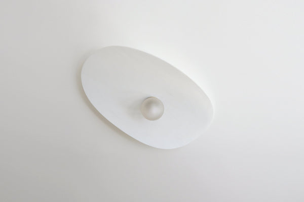 Myrna Surface / Flush Mount - Ladies & Gentlemen Lighting - Blackened Brass - White (opaque) - Perforated Smoke - HORNE