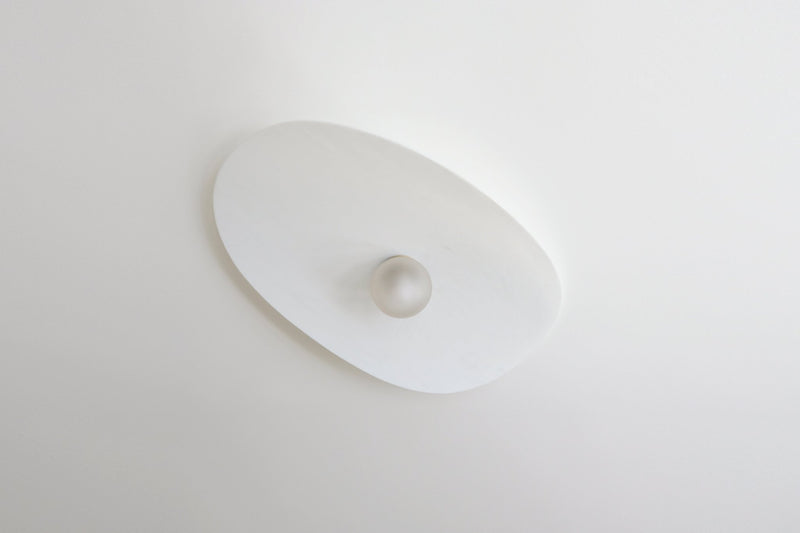 Myrna Surface / Flush Mount - Ladies & Gentlemen Lighting - Blackened Brass - White (opaque) - Perforated Smoke - HORNE