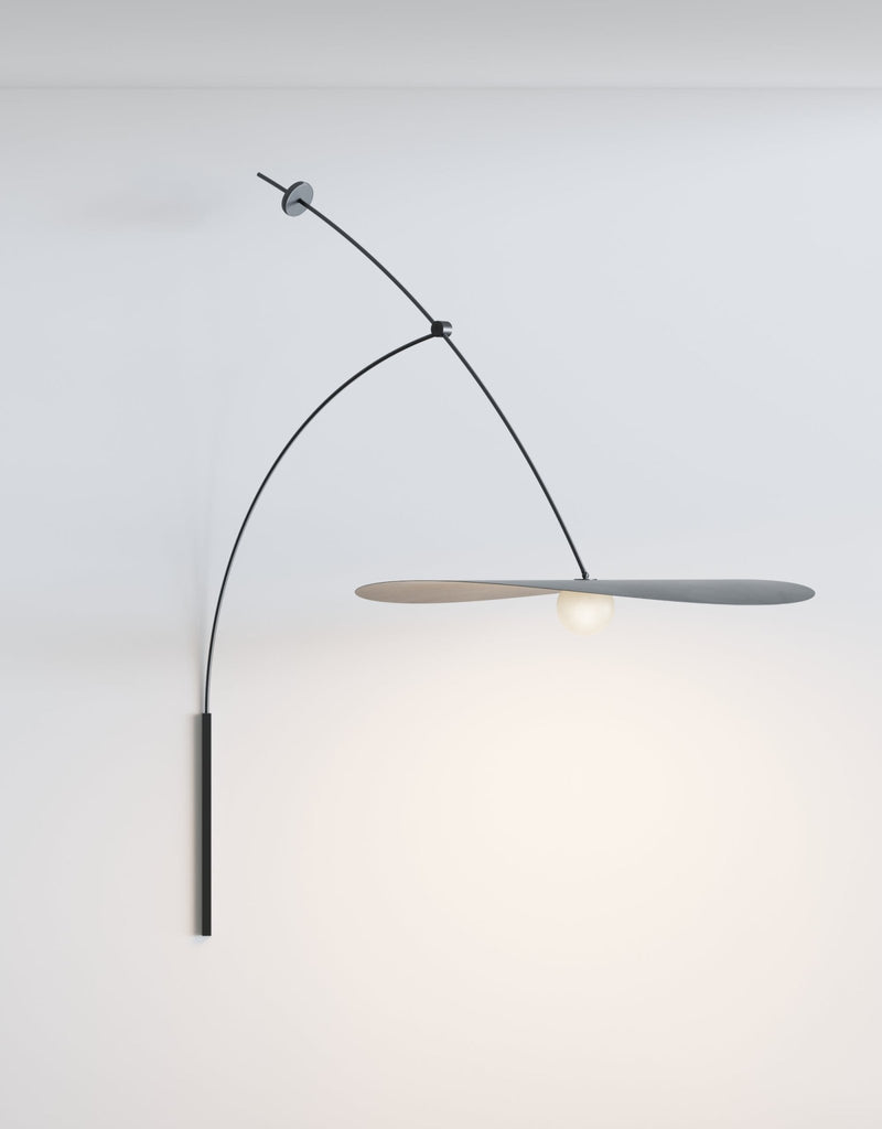 Myrna Swing Arm - Ladies & Gentlemen Lighting - Large - Hardware: Blackened Brass - White (opaque) - HORNE