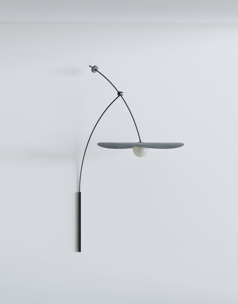 Myrna Swing Arm - Ladies & Gentlemen Lighting - Large - Hardware: Blackened Brass - White (opaque) - HORNE