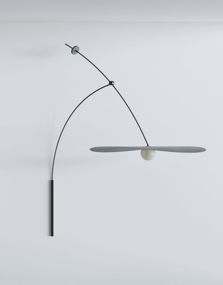 Myrna Swing Arm - Ladies & Gentlemen Lighting - Large - Hardware: Blackened Brass - White (opaque) - HORNE
