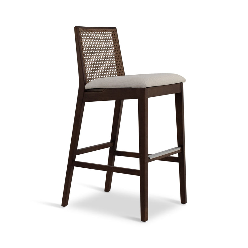 Nardia Cane Bar Stool - Urbia Chairs - Crafted Glaze Ebano - HORNE