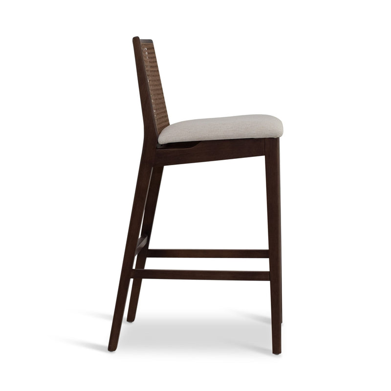Nardia Cane Bar Stool - Urbia Chairs - Crafted Glaze Ebano - HORNE