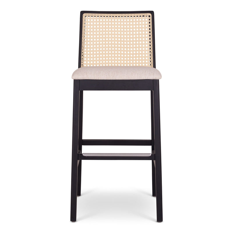 Nardia Cane Bar Stool - Urbia Chairs - Crafted Glaze Ebano - HORNE