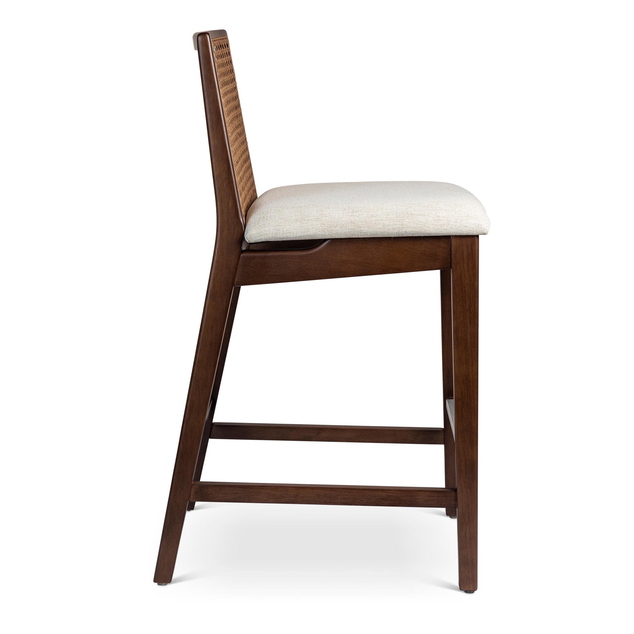 Brazilian modern dimension diagram for Nardia Counter Stool with measurements