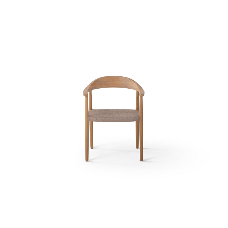 Naxos Arm Chair - BETACO Chairs - w/Seat Cushion / Linen Wicker / Teak / Cico 271 - HORNE
