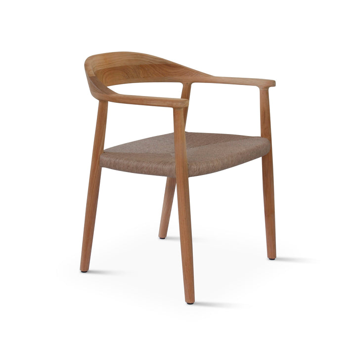 Naxos Arm Chair - BETACO Chairs - w/Seat Cushion / Linen Wicker / Teak / Cico 271 - HORNE