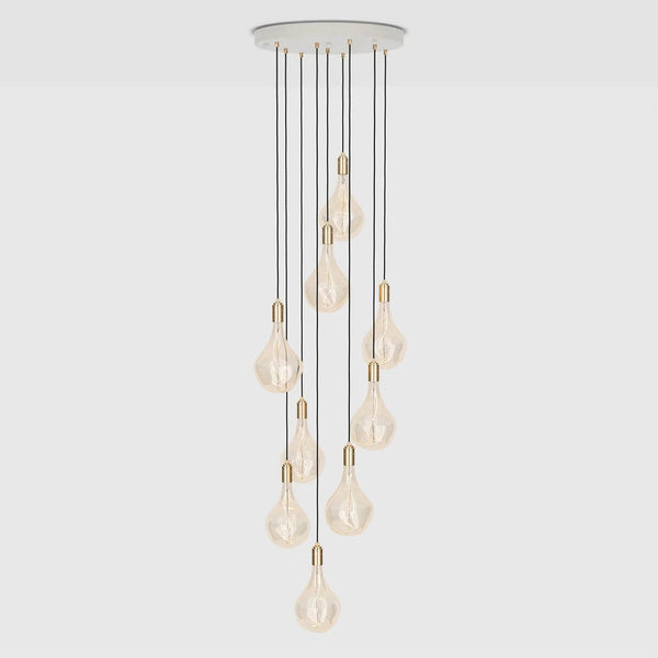Nine Pendant + Voronoi II - Tala Cluster Pendants - Brass + Voronoi II - HORNE
