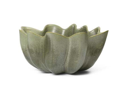 Nium Bowl - Ferm Living Serveware - Small - Dark Sage - HORNE