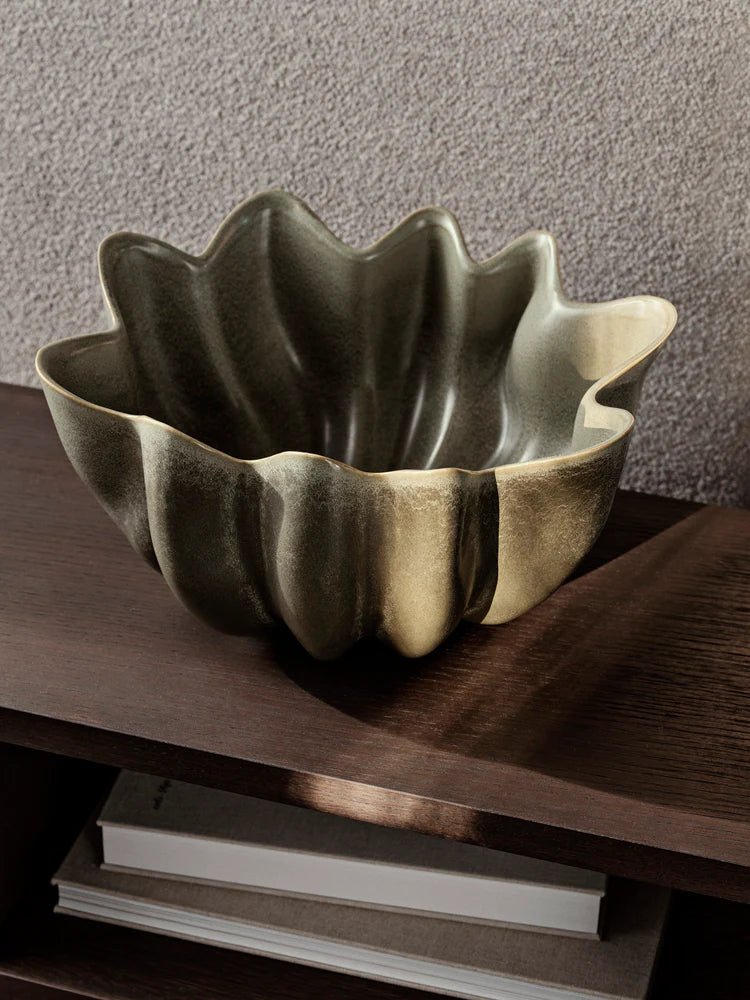 Nium Bowl - Ferm Living Serveware - Small - Dark Sage - HORNE