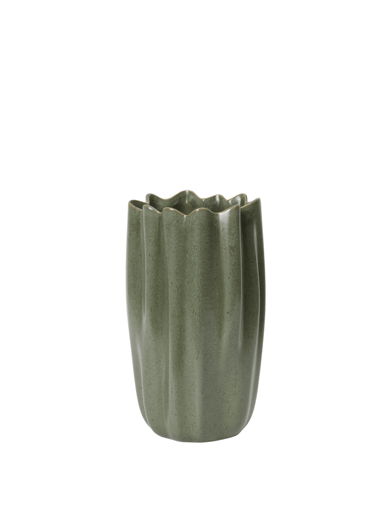 Nium Vase - H23 - Ferm Living Vases - Dark Sage - HORNE