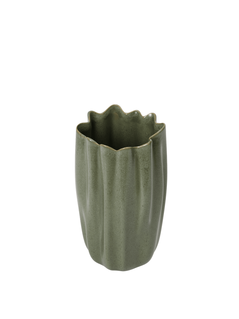 Nium Vase - H23 - Ferm Living Vases - Dark Sage - HORNE