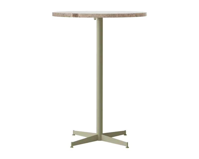 Nook Bar Table - Audo Copenhagen Tables + Desks - Ø24 in - Olive - Estremoz Marble - HORNE