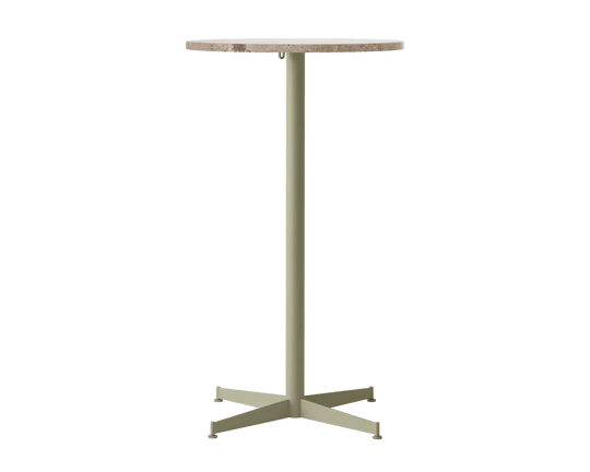 Nook Bar Table - Audo Copenhagen Tables + Desks - Ø24 in - Olive - Kunis Breccia - HORNE