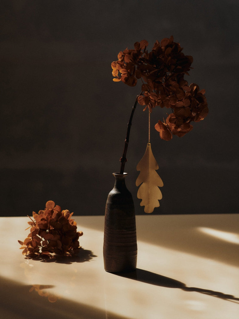 Oak Leaf Brass Ornaments - Set of 4 - Ferm Living Decor - HORNE