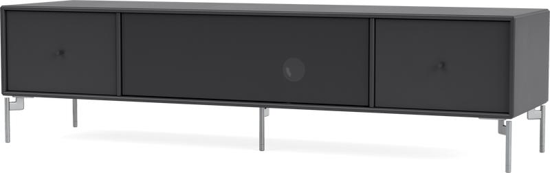 Octave II TV & Sound Bench - With Legs - Montana - Sideboards + Cabinets - Anthracite - Matte Chrome - HORNE