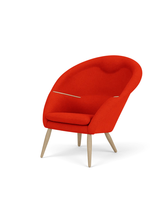 Oda Lounge Chair - Audo Copenhagen Chairs - Natural Oak - Hallingdal 65 Fabric - 0110 - HORNE