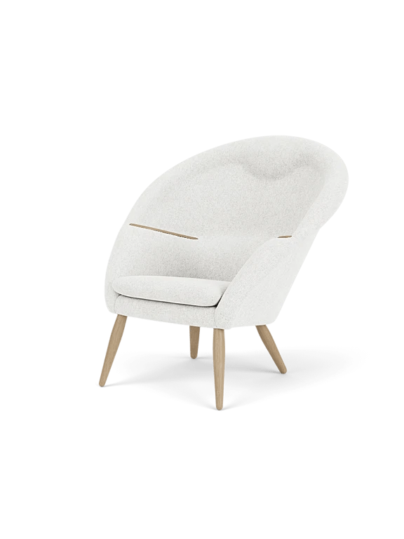 Oda Lounge Chair - Audo Copenhagen Chairs - Natural Oak - Hallingdal 65 Fabric - 0110 - HORNE