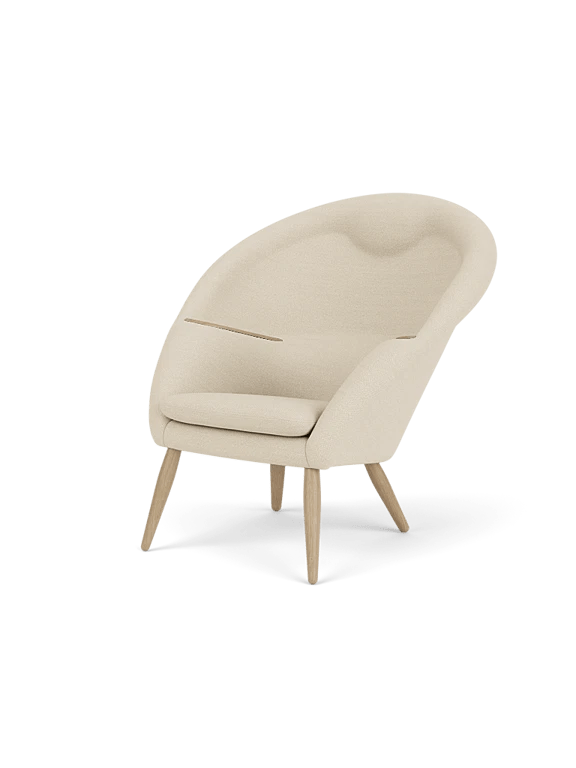 Oda Lounge Chair - Audo Copenhagen Chairs - Natural Oak - Hallingdal 65 Fabric - 0200 - HORNE