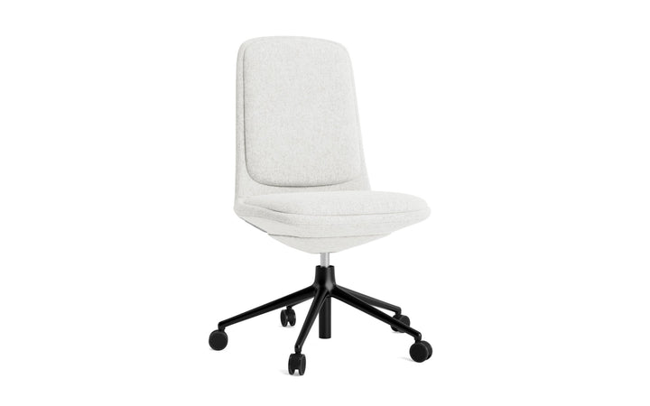 Off Chair Low 5W Gas Lift With Cushion - Normann Copenhagen Swivel Chairs - Off Chair Low 5W Gas Lift Black Alu With Cushion - Hallingdal 110 - HORNE