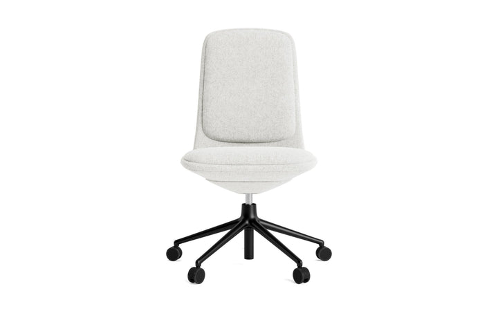 Off Chair Low 5W Gas Lift With Cushion - Normann Copenhagen Swivel Chairs - Off Chair Low 5W Gas Lift Alu With Cushion - Ultra Leather - 41599 Black - HORNE