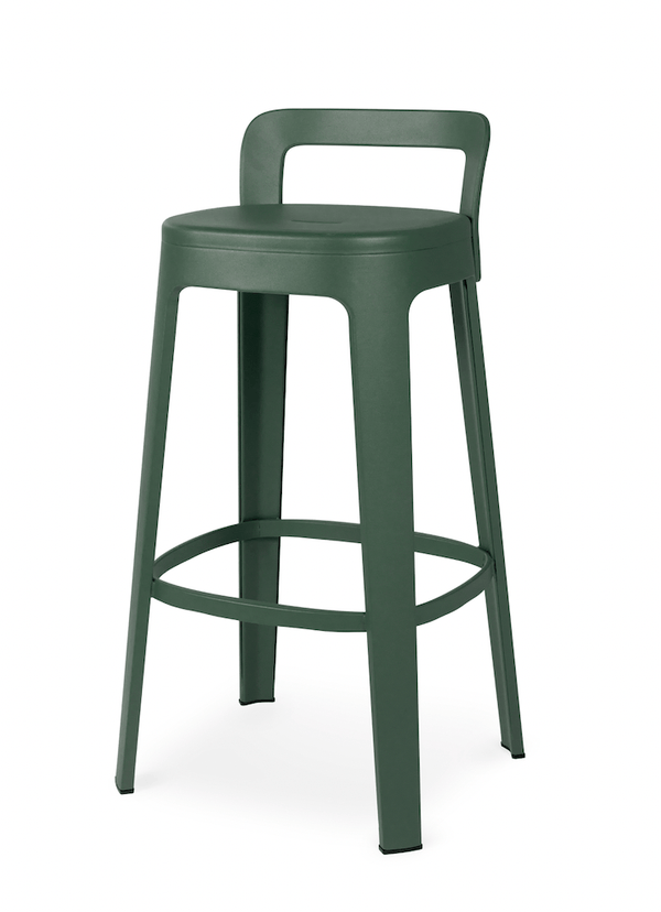 Ombra Bar Stool  RS Barcelona - Stools + Benches + Ottomans - Add Backrest - Green - HORNE