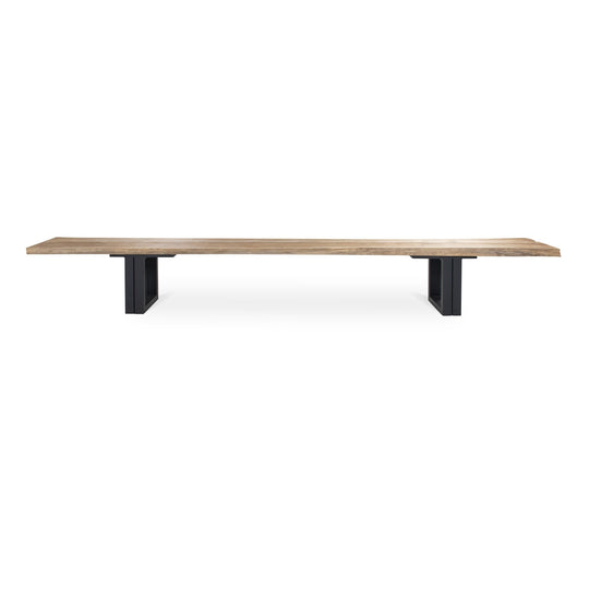 Otranto Bench - BETACO Stools + Benches + Ottomans - 110.2"W / Black Aluminum / Teak - HORNE