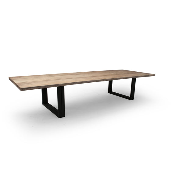 Otranto Low Dining Table - BETACO Tables + Desks - 110.2"W / Black Aluminum / Teak - HORNE