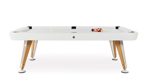 Outdoor Diagonal Pool Table - RS Barcelona - Games + Recreation - 7 ft - White Structure + Natural Cloth - HORNE