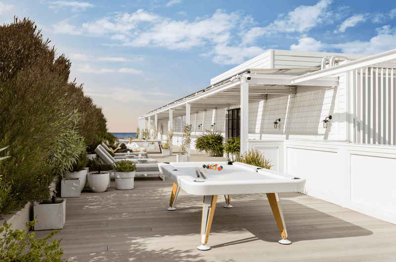 Outdoor Diagonal Pool Table - RS Barcelona - Games + Recreation - 7 ft - Black Structure + Black Cloth - HORNE