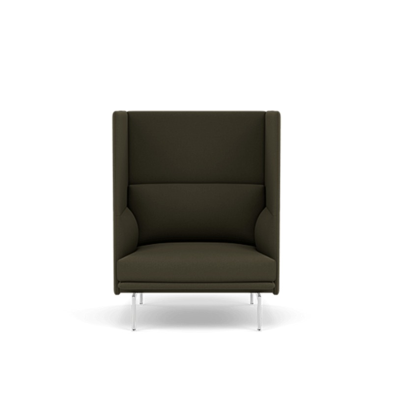 Outline Highback Sofa 100 - 1 - Seater - Muuto Sofas - Black - Remix 163 - HORNE