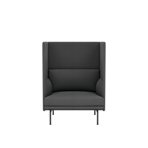 Outline Highback Sofa 100 - 1 - Seater - Muuto Sofas - Black - Remix 163 - HORNE