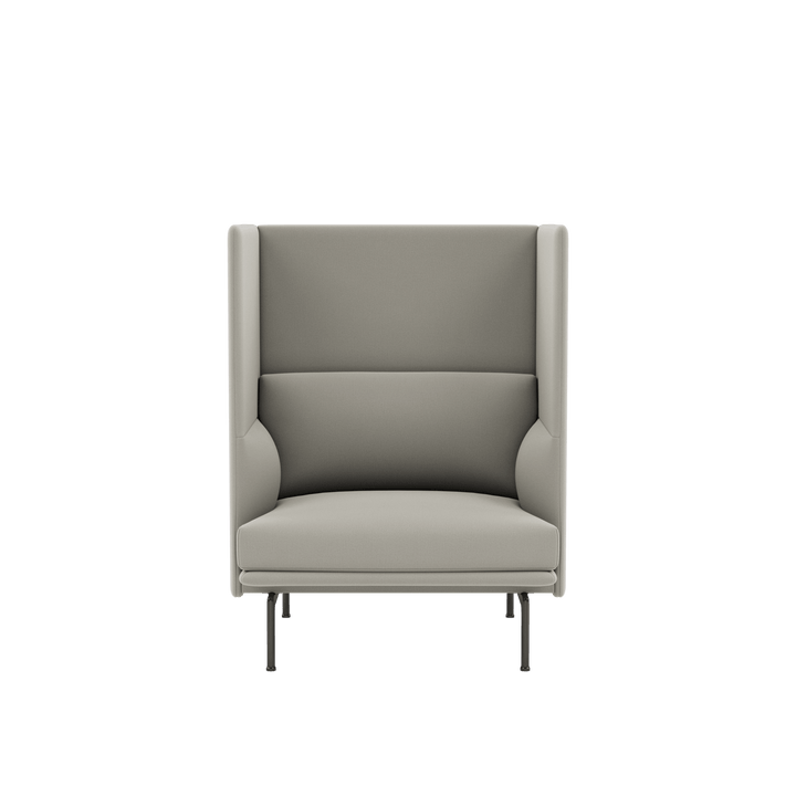 Outline Highback Sofa 100 - 1 - Seater - Muuto Sofas - Black - Attire 1 - HORNE