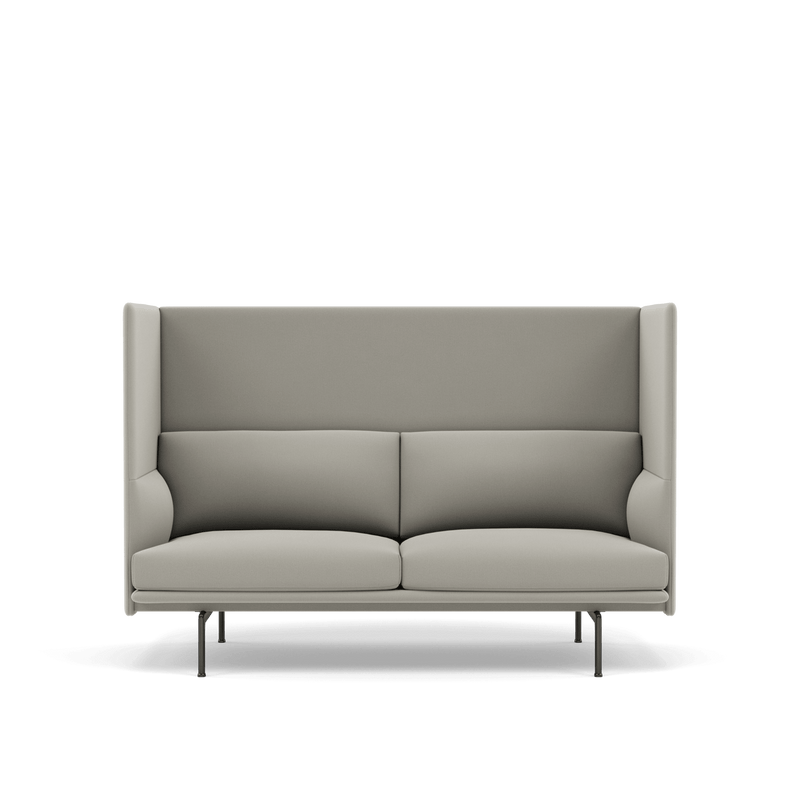 Outline Highback Sofa 100 - 2 - Seater - Muuto Sofas - Black - Remix 163 - HORNE