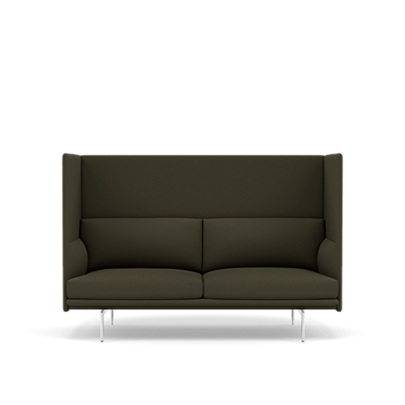Outline Highback Sofa 100 - 2 - Seater - Muuto Sofas - Black - Remix 163 - HORNE
